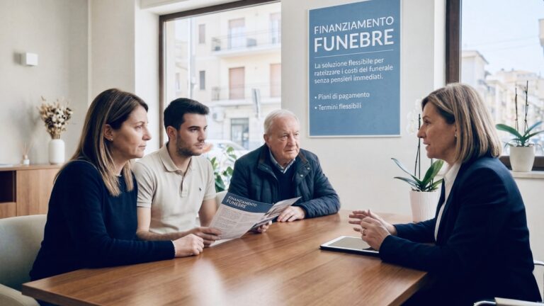 Immagine di repertorio: persone attorno a un tavolo che discutono di finanziamenti in ambito funerario.